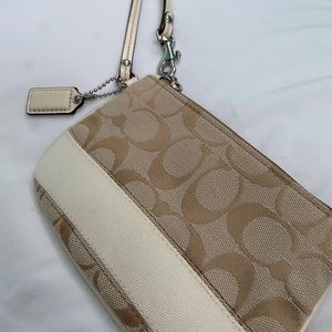 Coach Small Wristlet in Signature Canvas